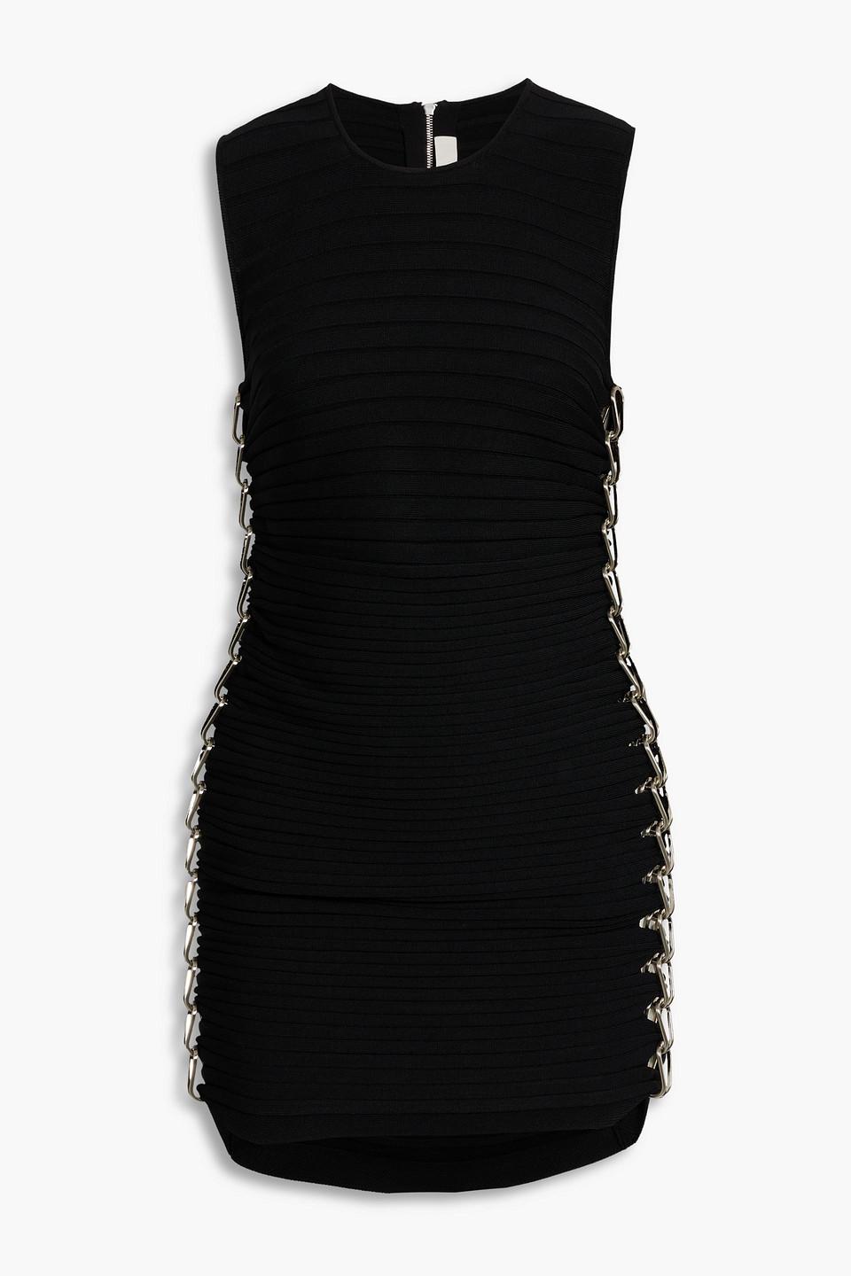 Dion Lee Synthetic Chain Embellished Ribbed Knit Mini Dress In Black Lyst 