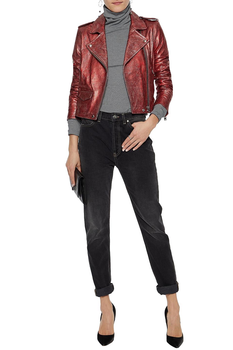 iro red leather jacket