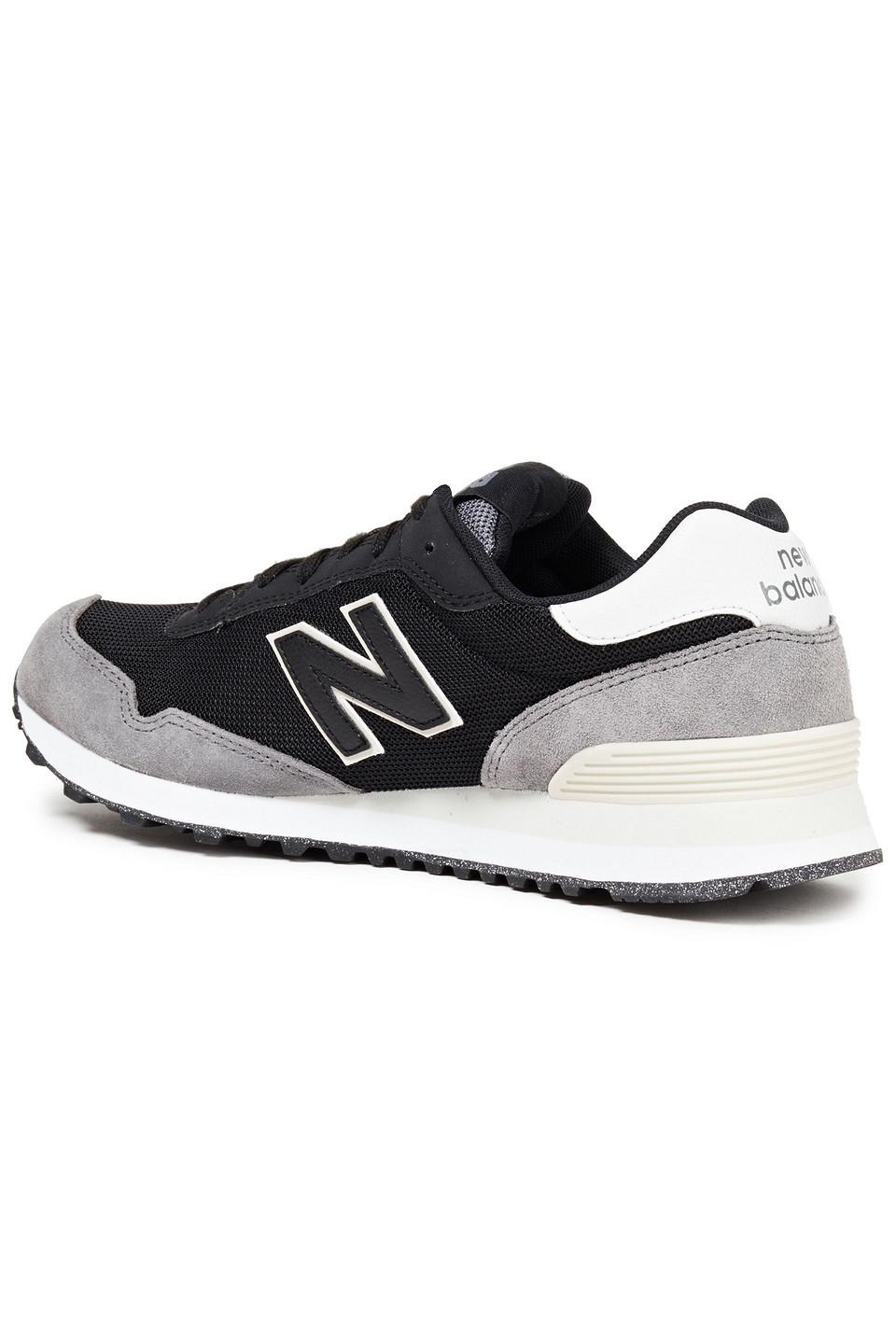 New Balance Leather-trimmed Color-block Suede And Mesh Sneakers in Black -  Lyst