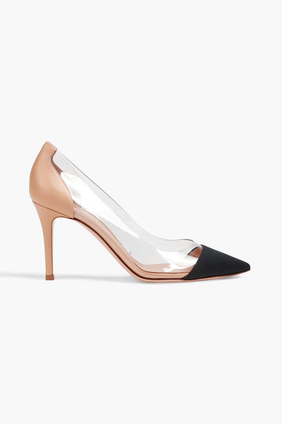 Gianvito Rossi Plexi 85 Grosgrain trimmed Leather And Pvc Pumps