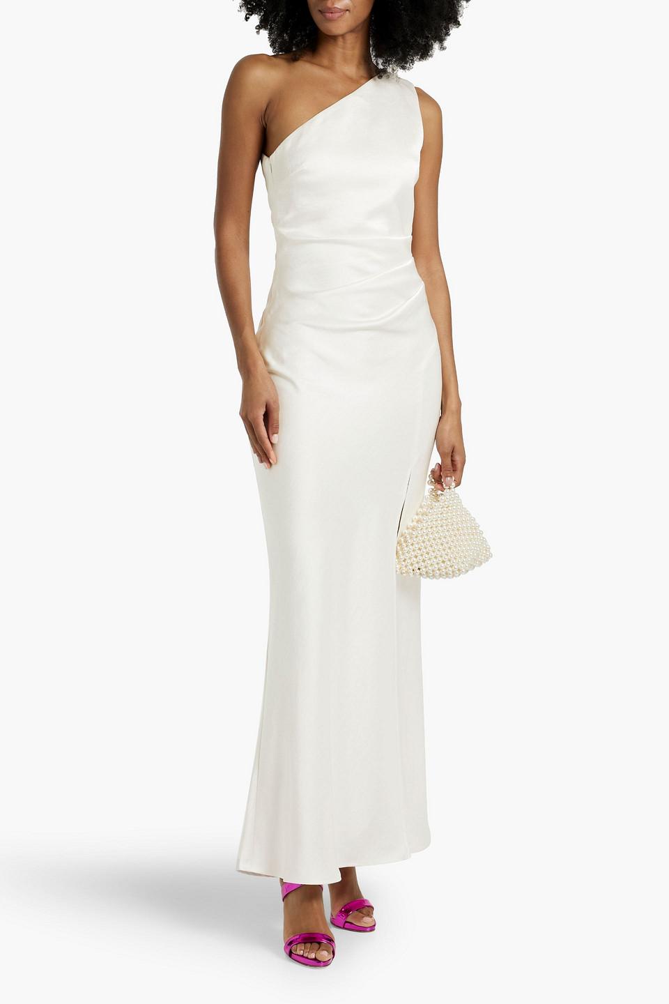 Bec & Bridge The Dreamer One-Shoulder Satin-Crepe Maxi Dress in White | Lyst
