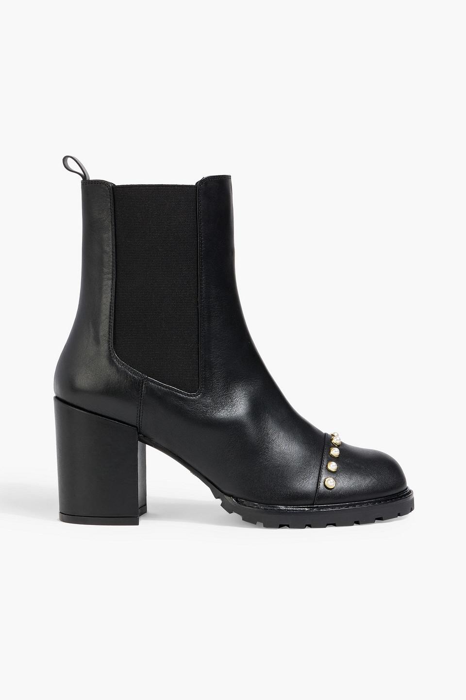 black morgan pearl booties 黒　パールブーツ Amazon.com | FSJ Women Round Toe Chelsea Boots with Pearls