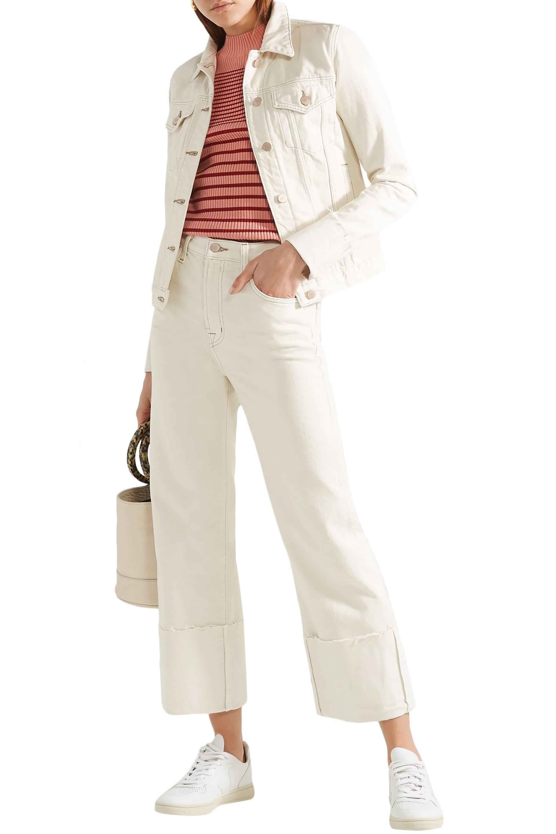 J Brand Woman Denim Jacket Ecru in 