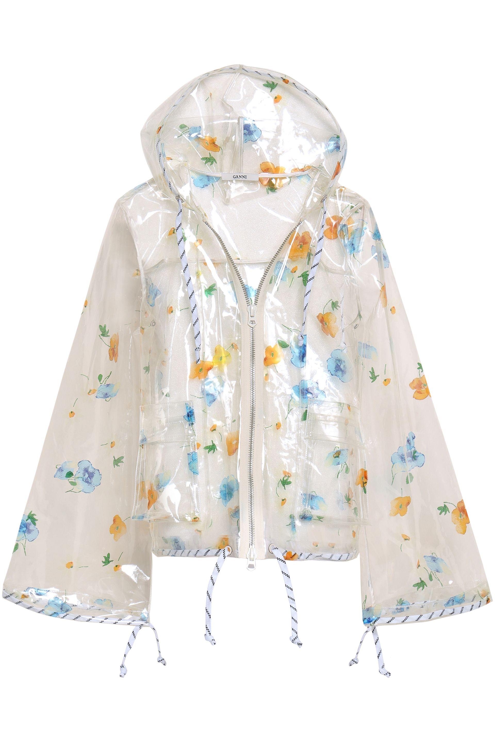 floral print raincoat