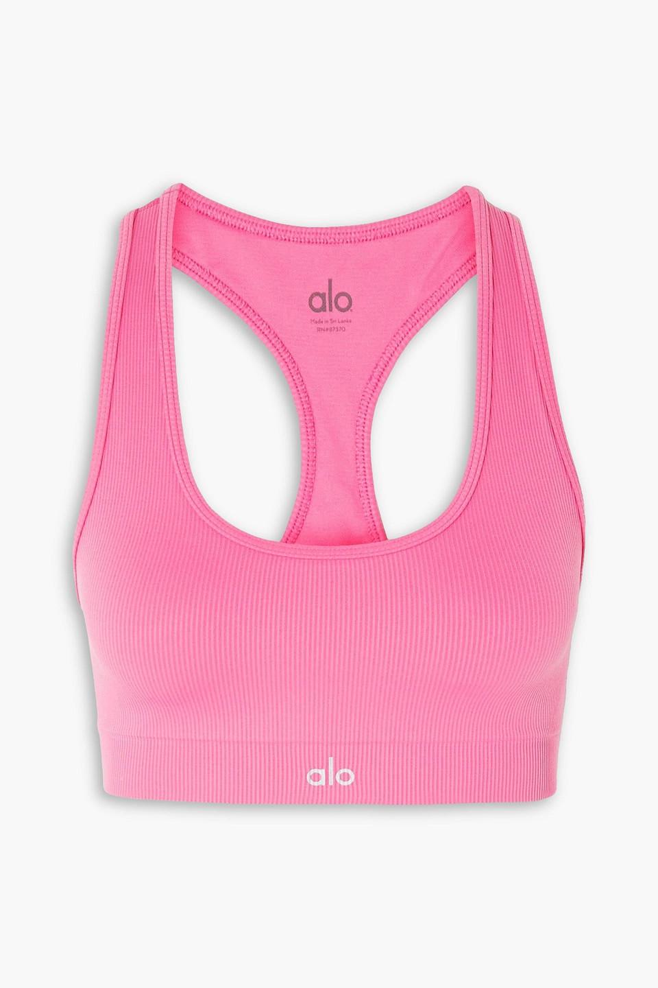Alo Yoga Knot Bra Pink XS Aloyogaサーモンピンクセットアップ
