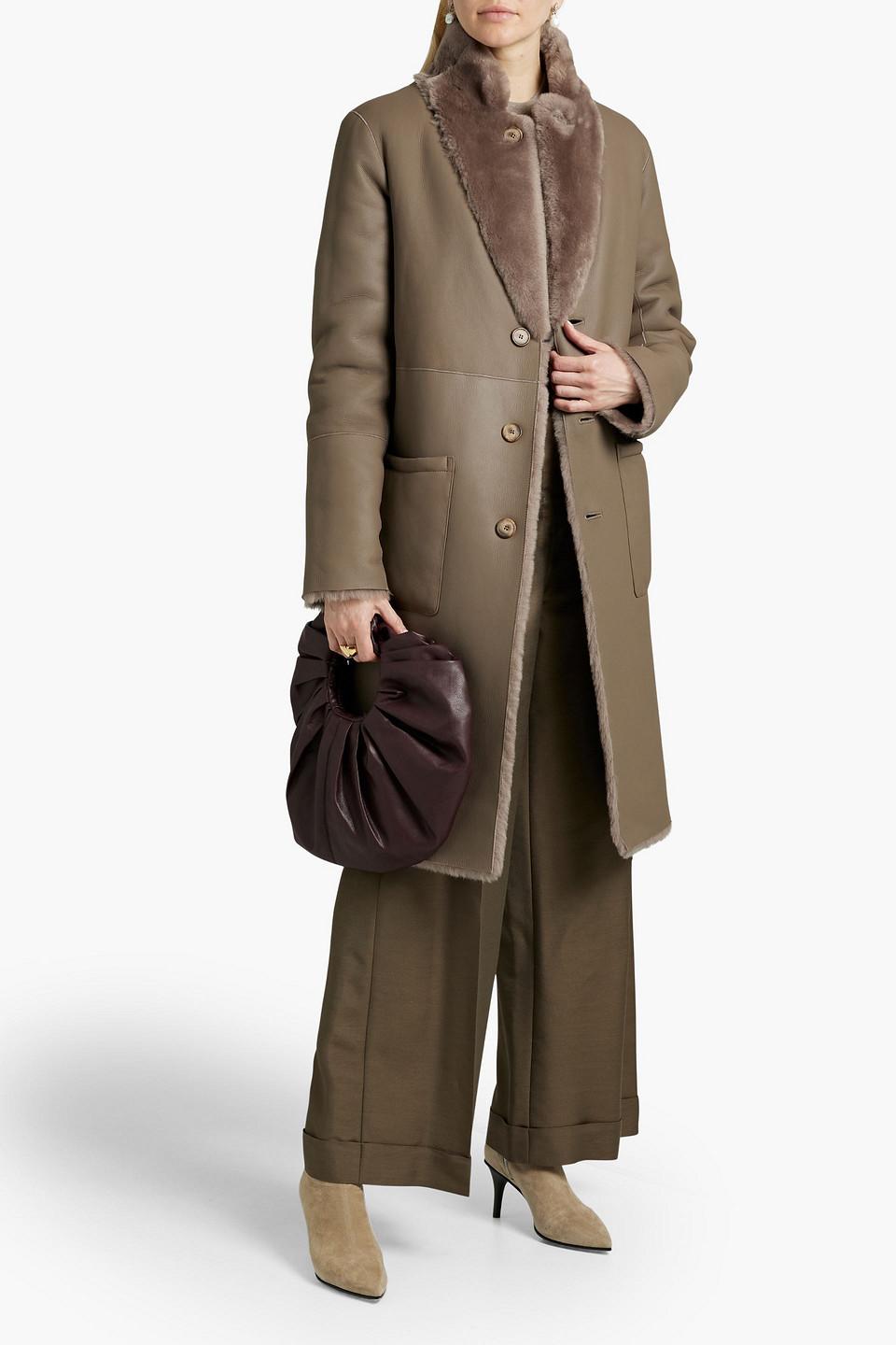 JOSEPH Brittany Reversible Shearling Coat in Brown Lyst