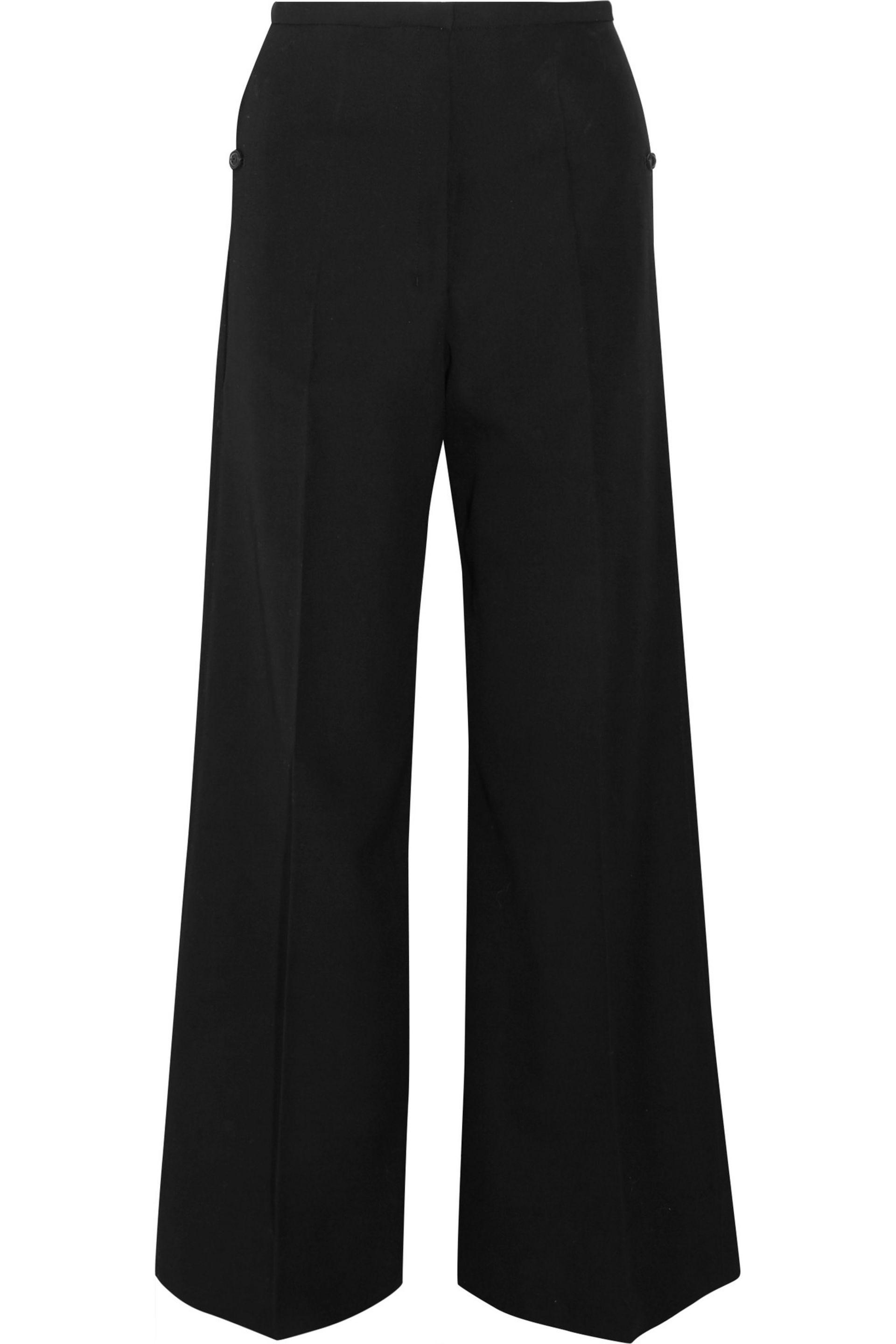 Lemaire Wool Wide-leg Pants in Black - Lyst