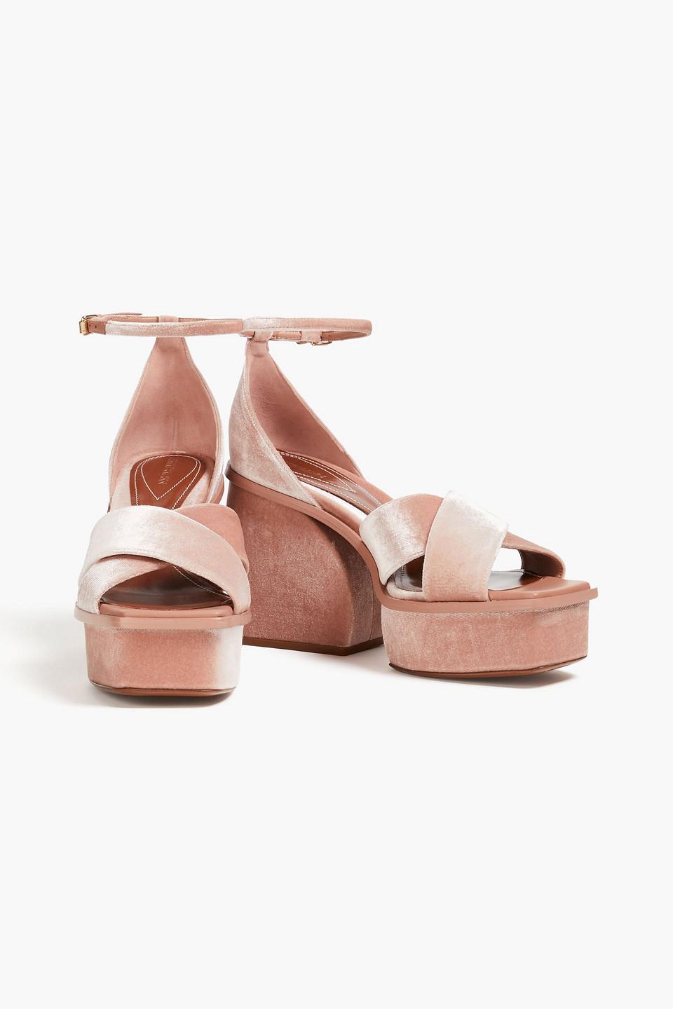 Zimmermann Velvet Platform Sandals in Pink Lyst UK