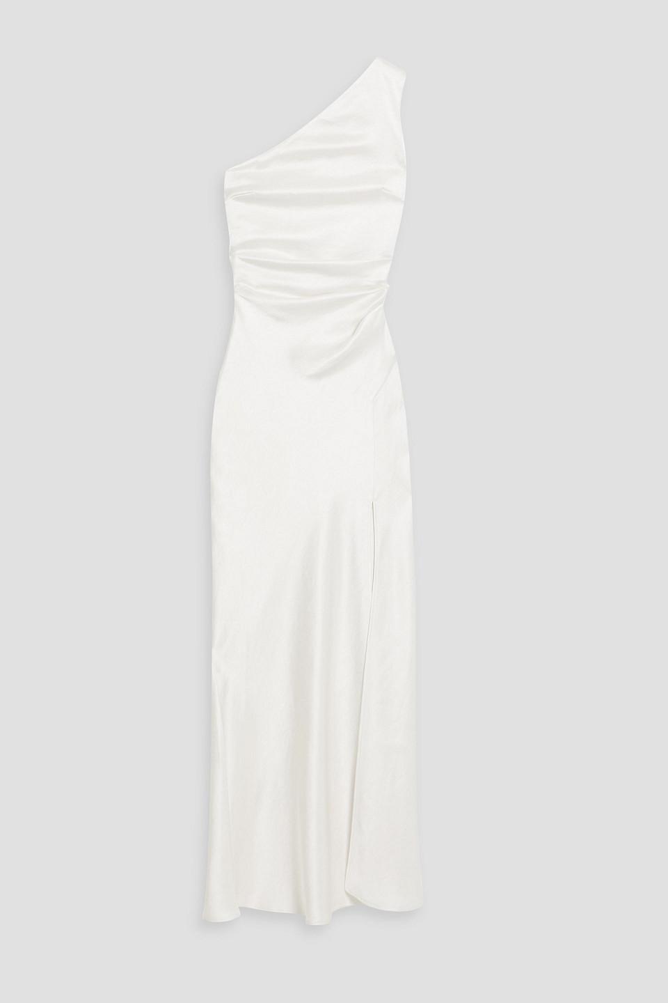 bec and bridge white one shoulder dress Bec + Bridge Sania Asymmetrical Mini Dress in White