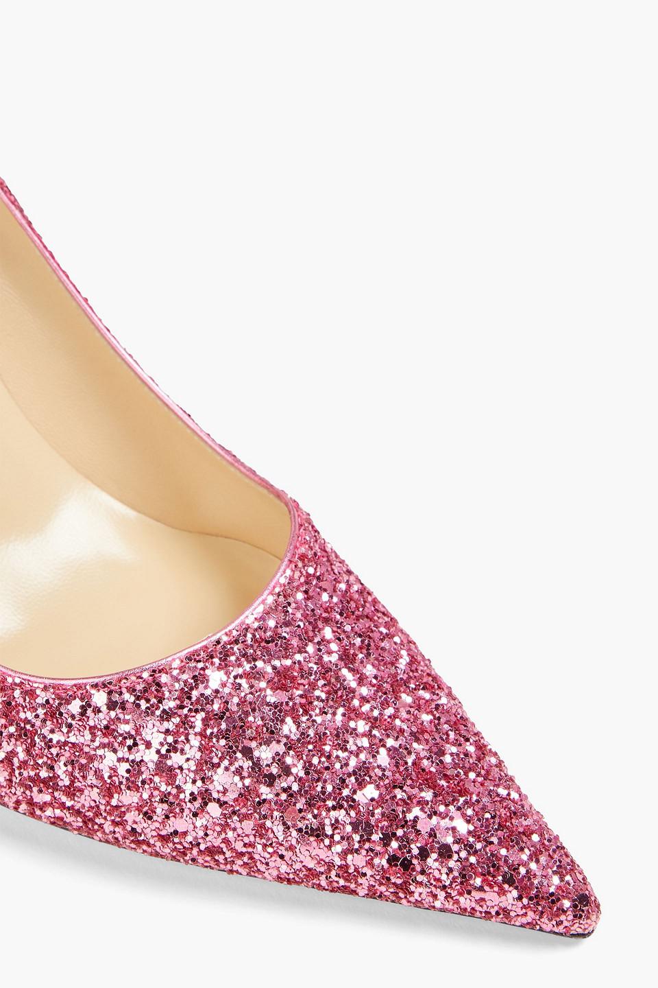 Jimmy Choo Agnes Embellished Leather Pumps in Pink | Lyst UK