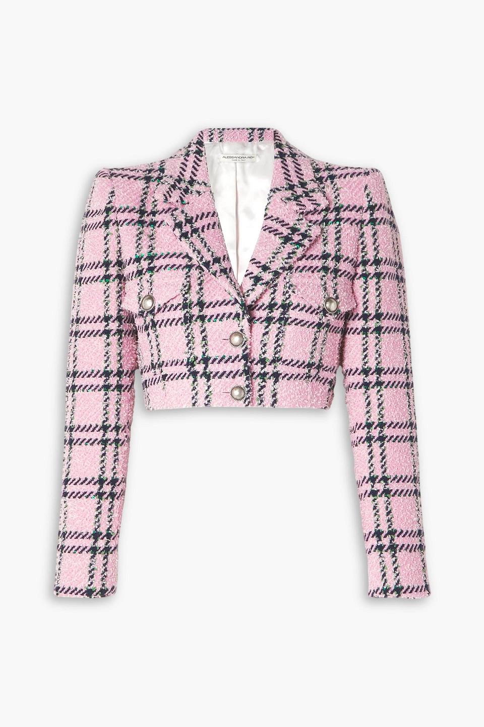 ジャケット ALESSANDRA RICH Embroidered tweed oversize blazer Alessandra Rich Embroidered Tweed Oversize Blazer Alessandra