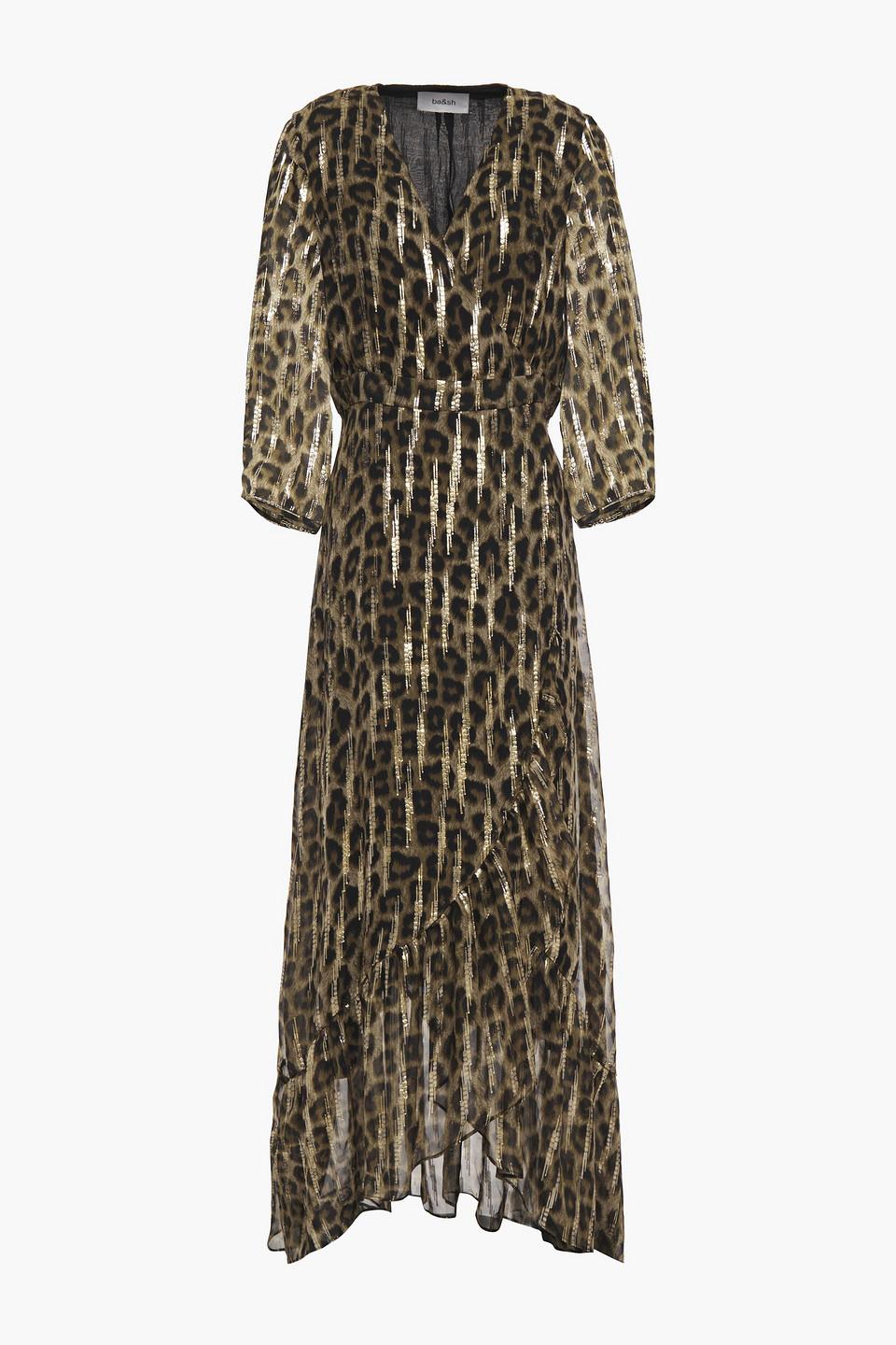 Ba&sh Jisy Leopard-print Fil Coupé Silk-blend Georgette Maxi Wrap Dress |  Lyst Canada