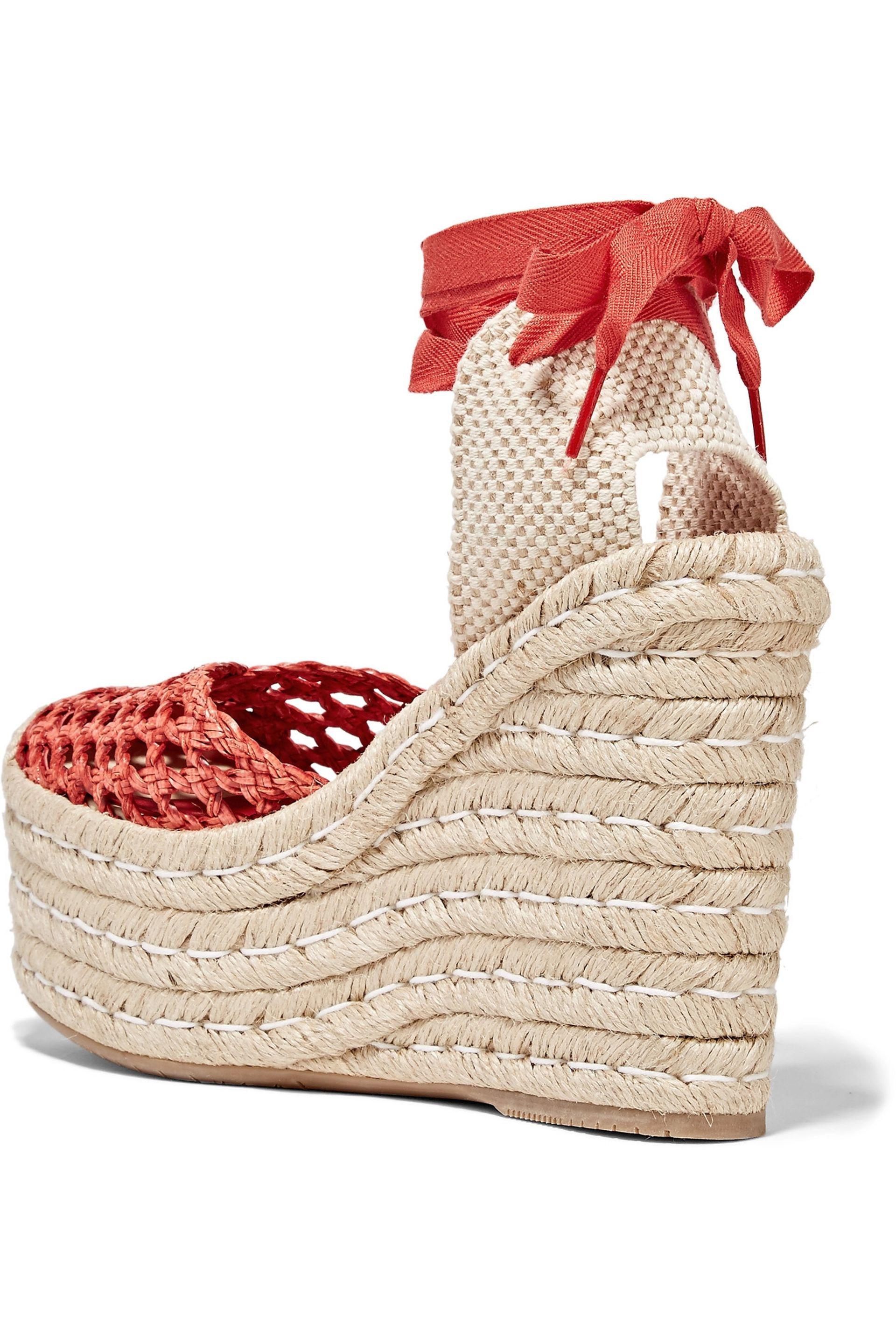 Lyst - Paloma Barceló Ester Braided Leather And Woven Wedge ... Gallery
