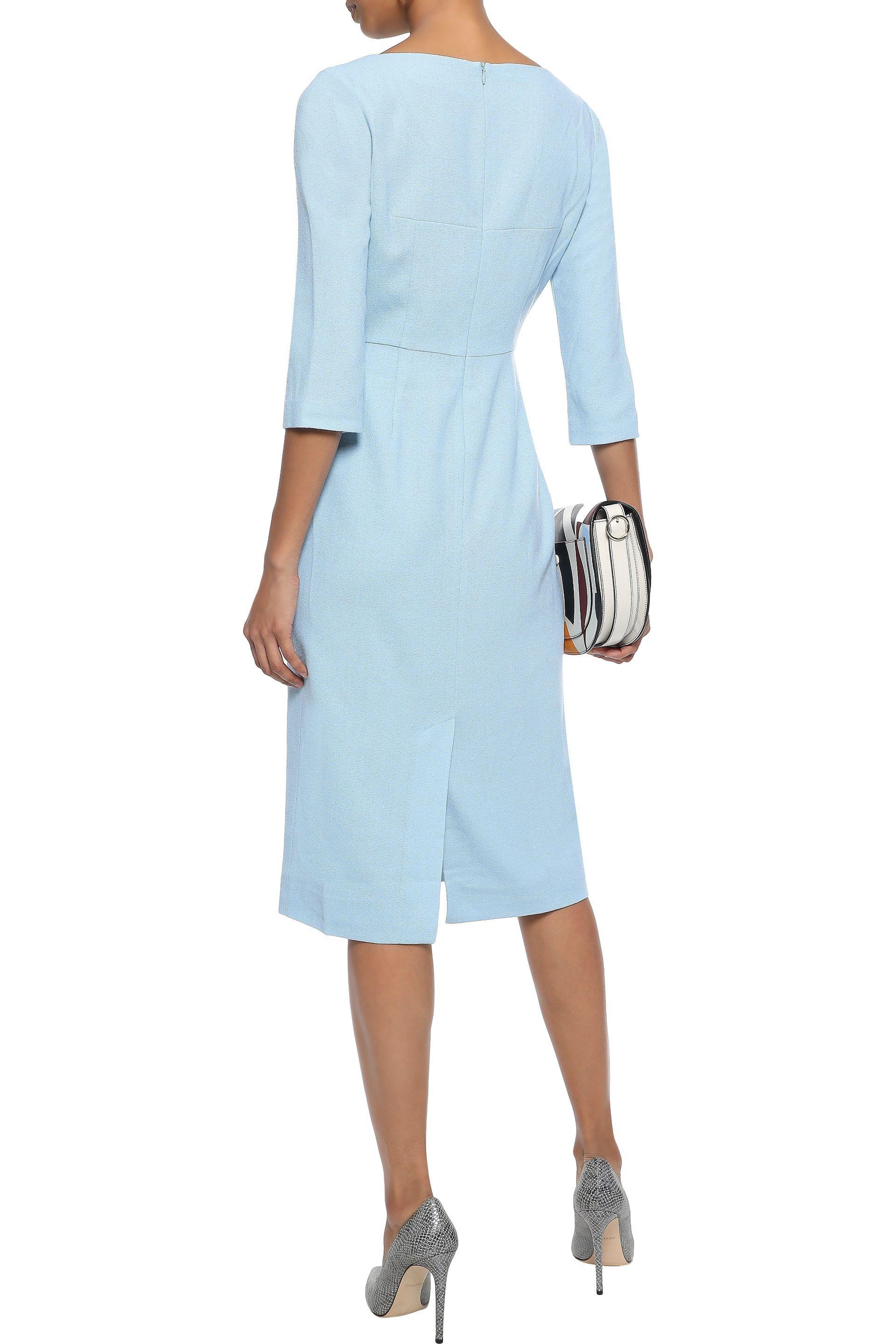 goat blue dress Crystal-embellished chiffon midi dress with an opened back 34 (FR) / Blue