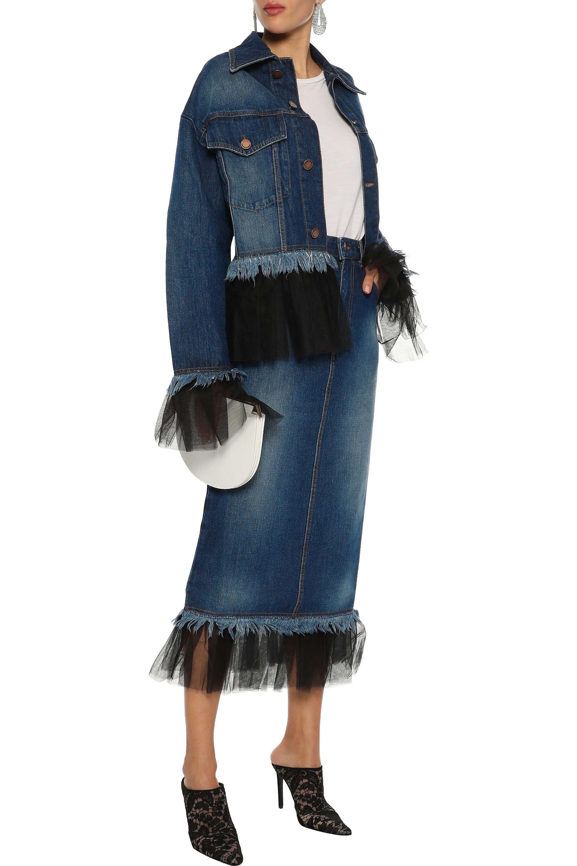 jean jacket with tulle