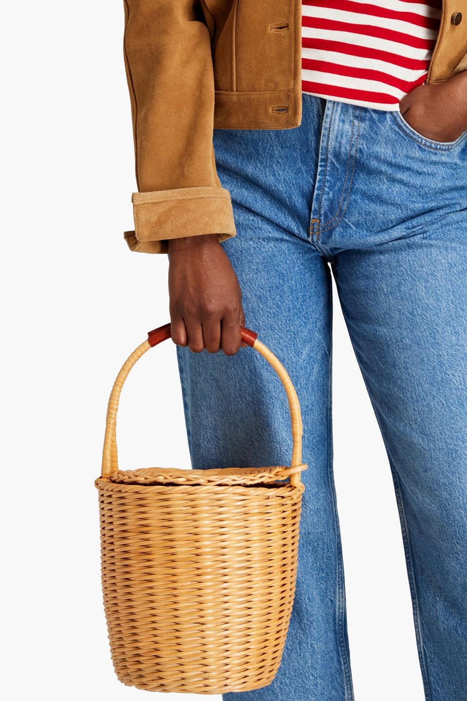 A.P.C. Panier Jane Wicker Bucket Bag in Yellow | Lyst UK