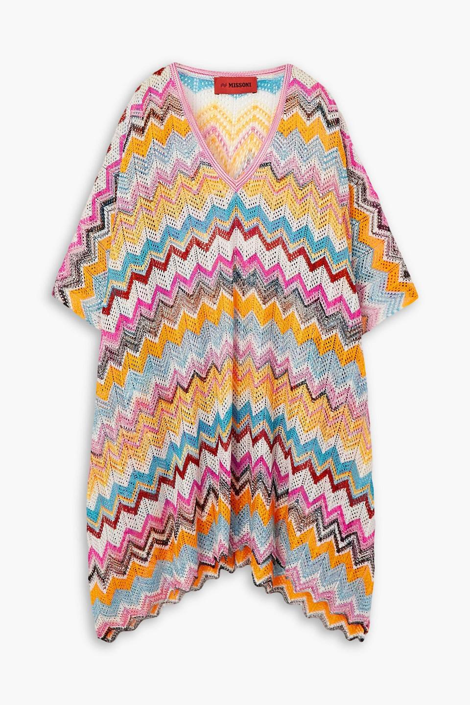 Missoni Mare Striped Crochet-knit Kaftan in White | Lyst UK