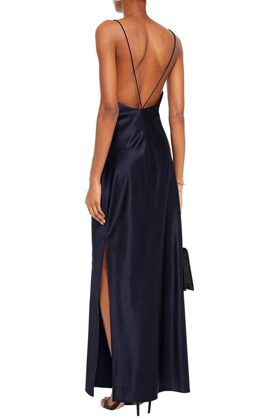 strapless open back dress Long Satin Cowl Neck Prom Maxi Dress with Open Back & Adjustable Strap –  The Dress Outlet