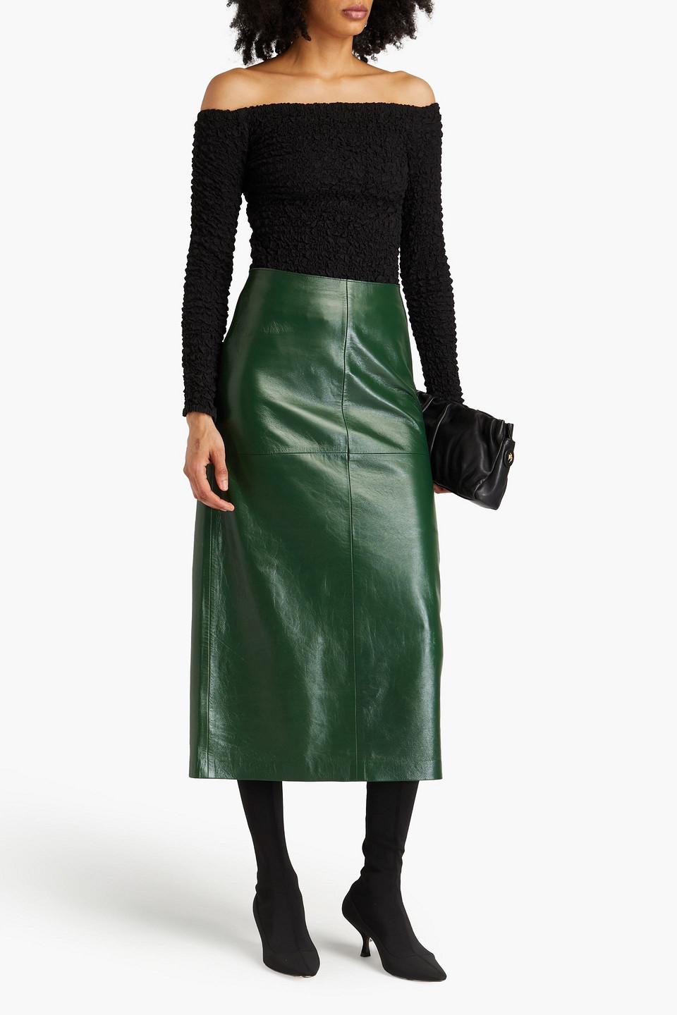 Goldsign denim midi skirt discount