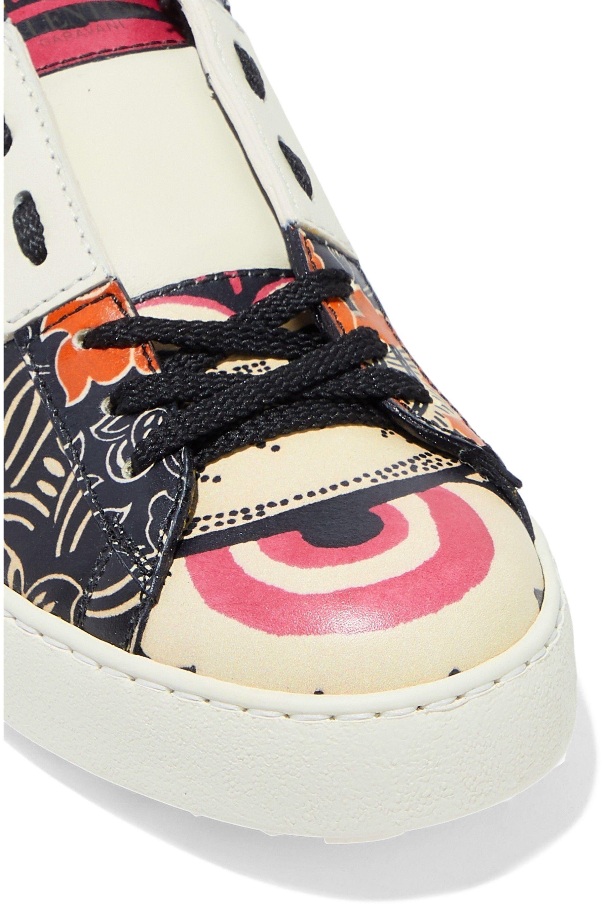 valentino garavani studded printed sneakers