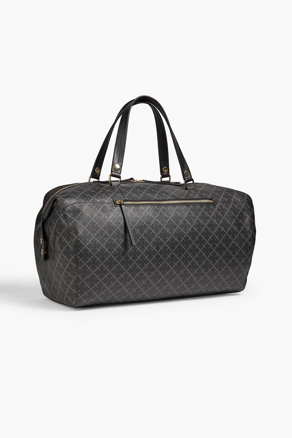 By Malene Birger Leather-trimmed Printed Coated-canvas Weekend Bag in Black  | Lyst