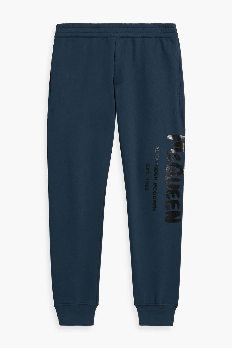 パンツ ALEXANDER MCQUEEN LOGO COTTON SWEATPANTS $950 NWT Alexander McQueen Slim Cut Logo Cotton Blue