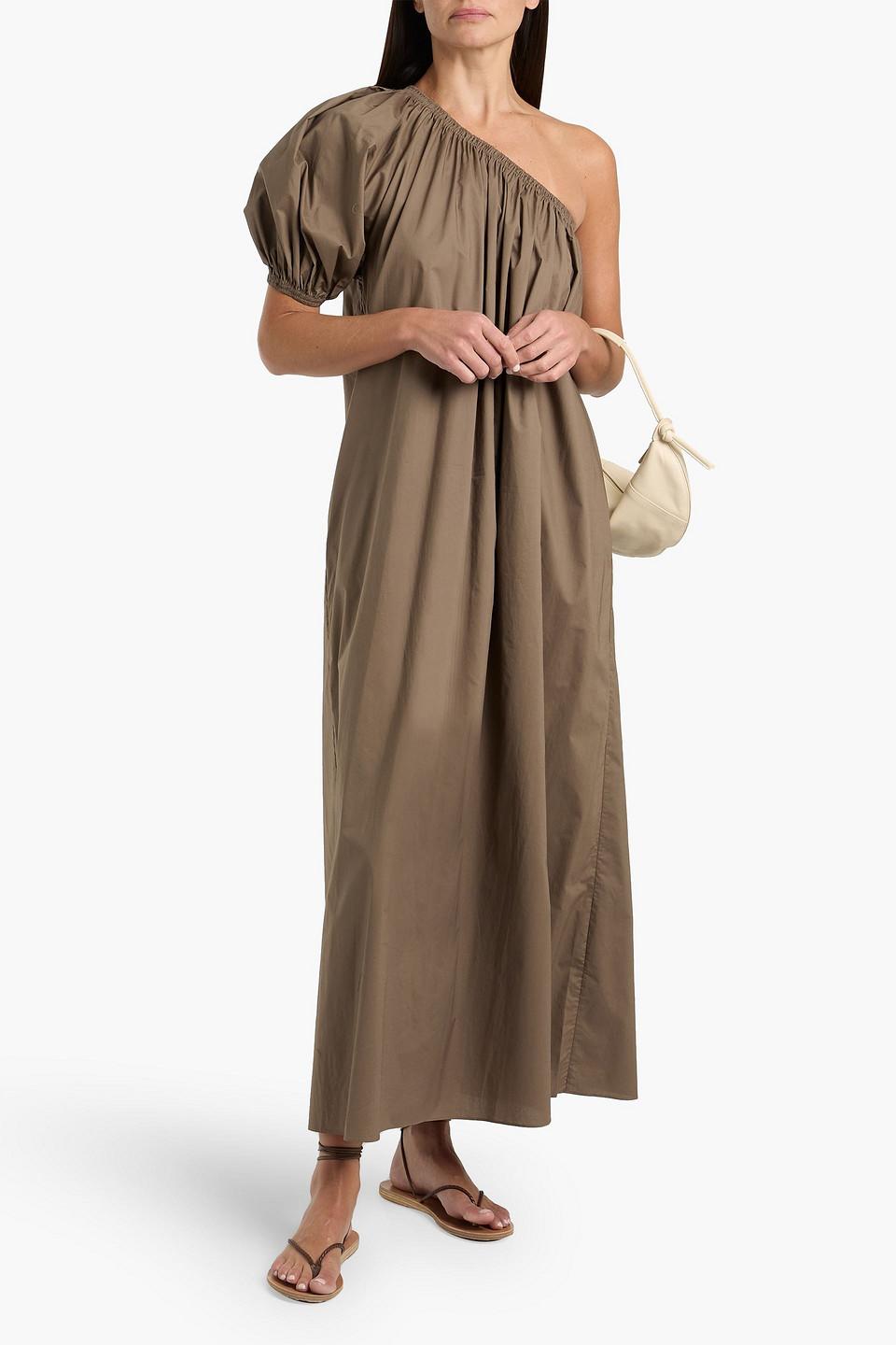 matteau gathered one shoulder dress Matteau Voluminous One Shoulder Dress In Burgundy - 64% Off