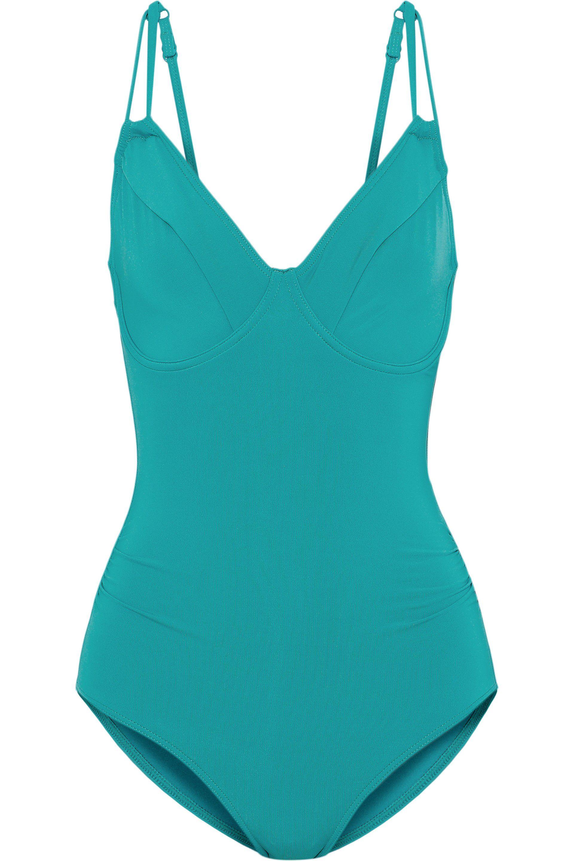 Jets by Jessika Allen Gathered Underwired Swimsuit Turquoise in Blue - Lyst