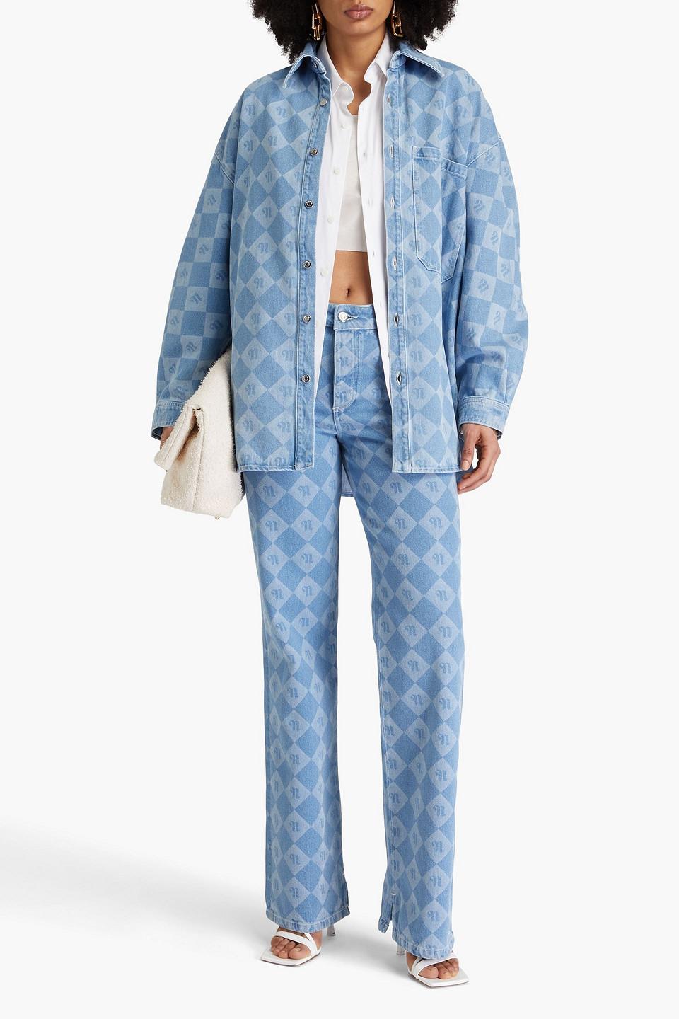 Nanushka Tristo Oversized Logo-print Denim Shirt in Blue Lyst UK