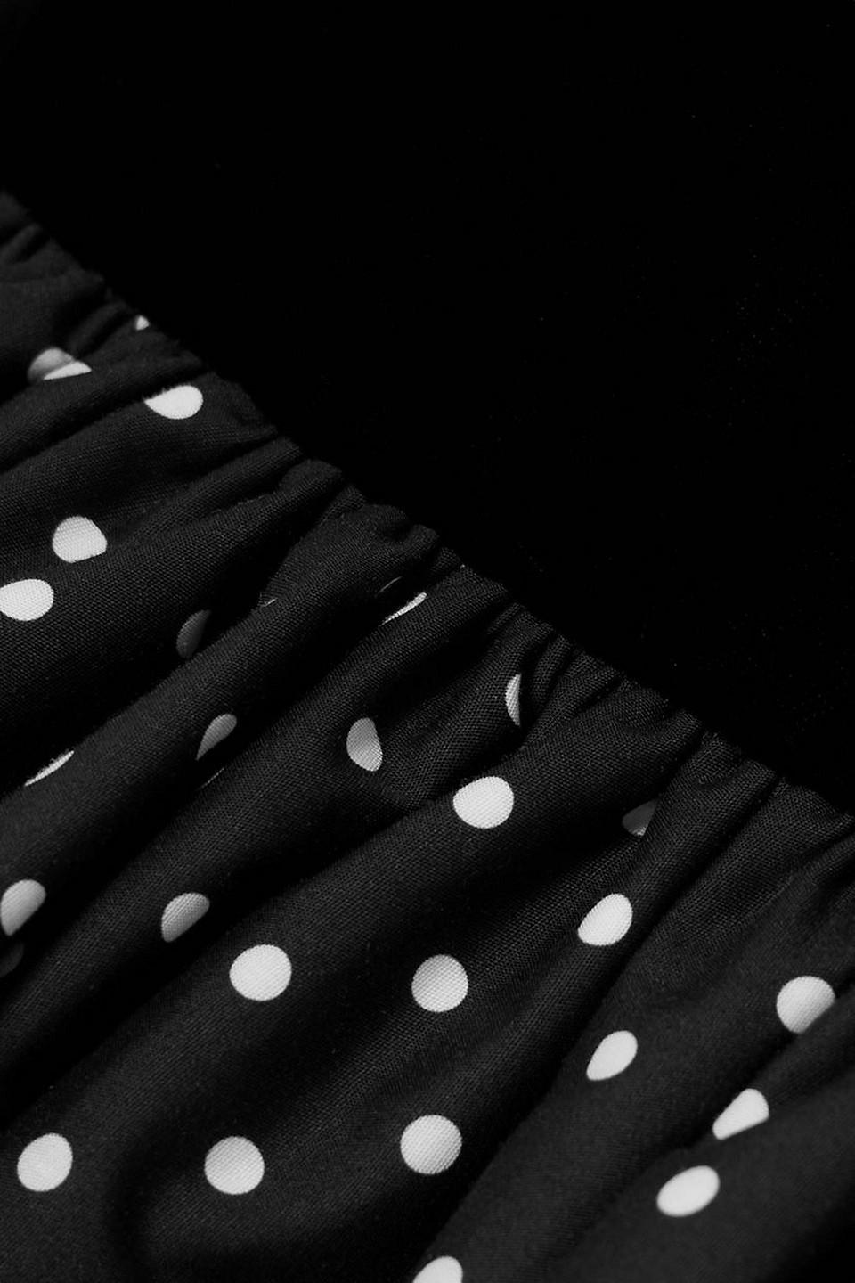 Alexandre Vauthier Stapless Cotton-velvet And Polka-dot Taffeta Mini Dress  in Black | Lyst