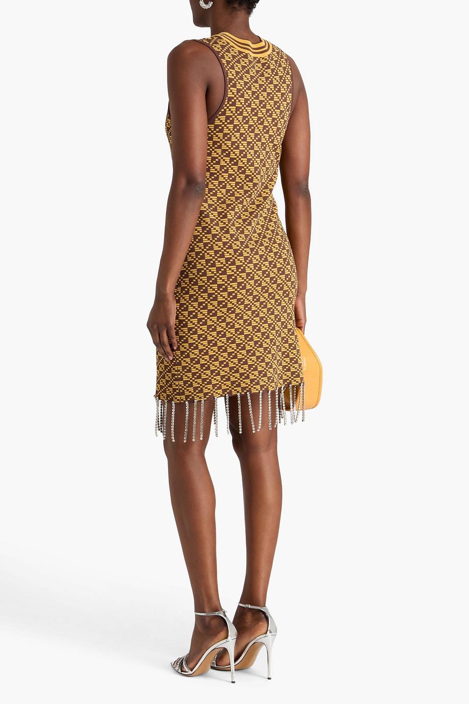 yellow knit dress with flowers YELLOW KNIT FLOWER MAXI DRESS – THREE main image 1