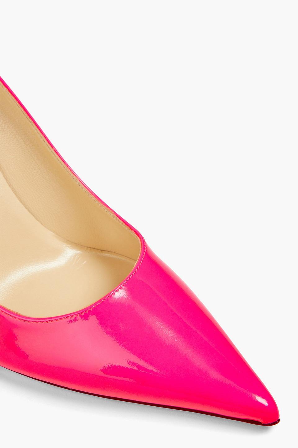 JIMMY CHOO AGNES パウダーピンク エナメル Pre-loved Jimmy Choo