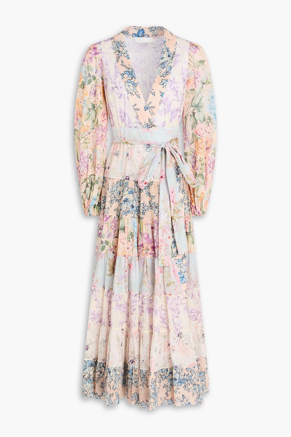 zimmermann pink floral belted midi dress Zimmermann Crush floral belted midi dress Zimmermann