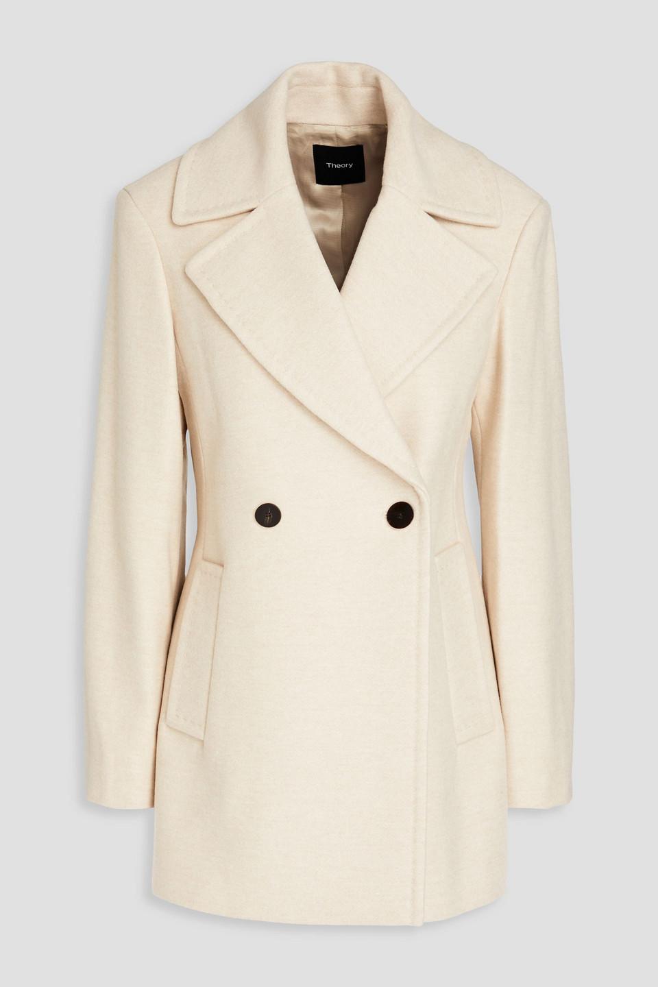 Cream wool cheap blend coat