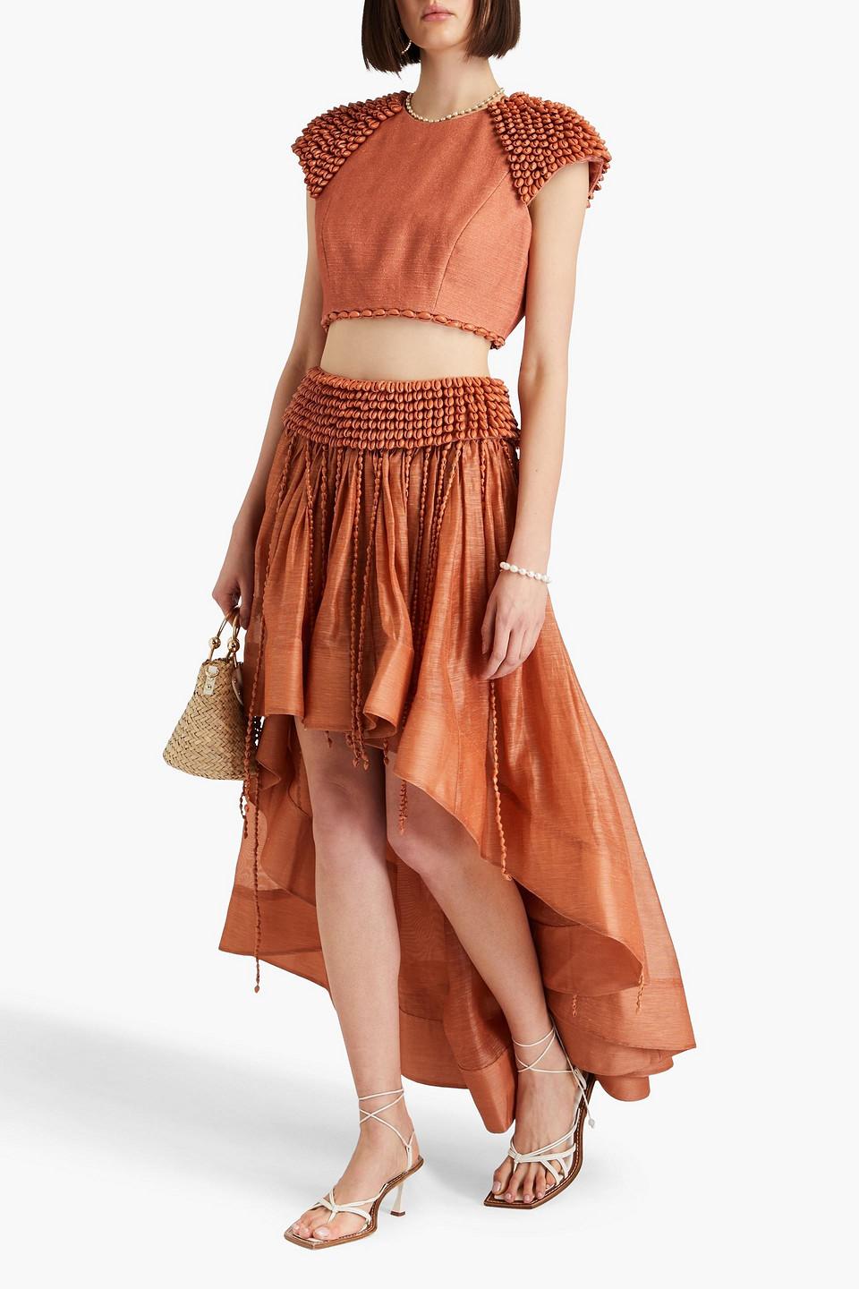 スカート ZIMMERMANN Women Skirts 0726SF241SPIC Orange Zimmermann 'illustration' Midi Skirt | italist