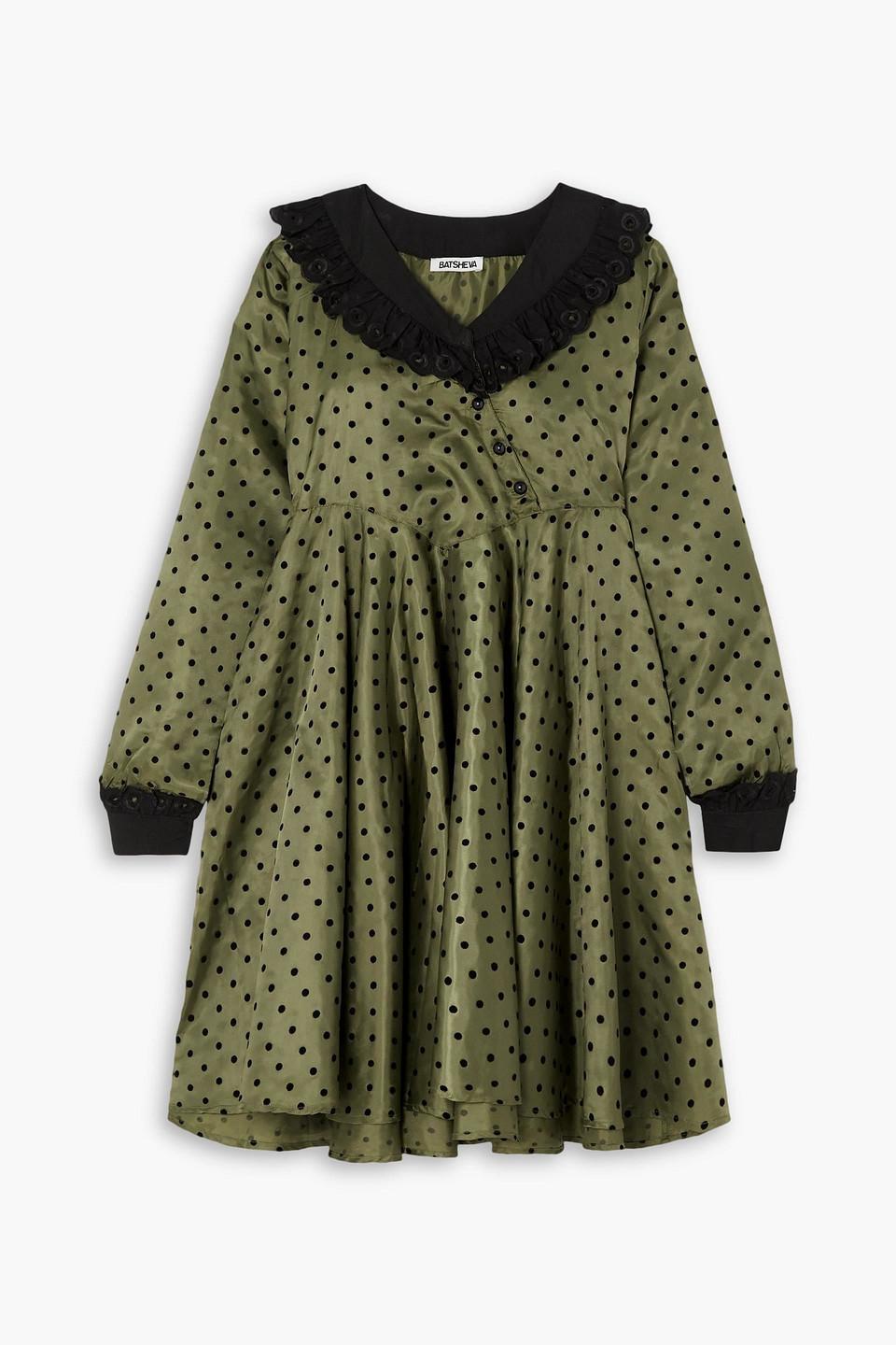 green emerald velvet dress Apron Dress in Green Vines – BATSHEVA