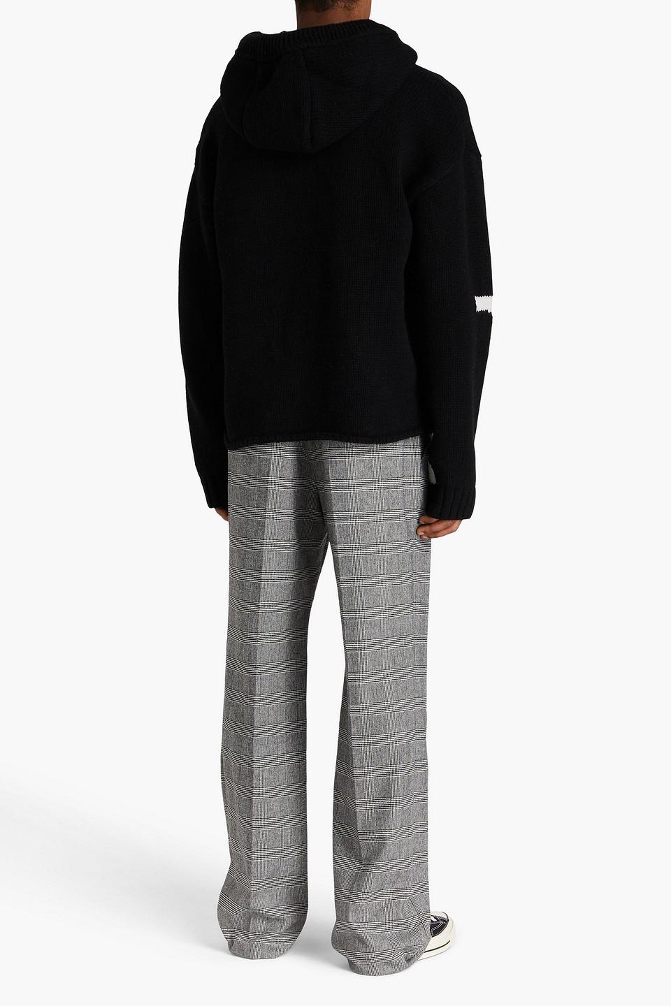 【J.W ANDERSON】intarsia-logo long-sleeve hoodie JW Anderson intarsia-logo long-sleeve Hoodie | White | FARFETCH