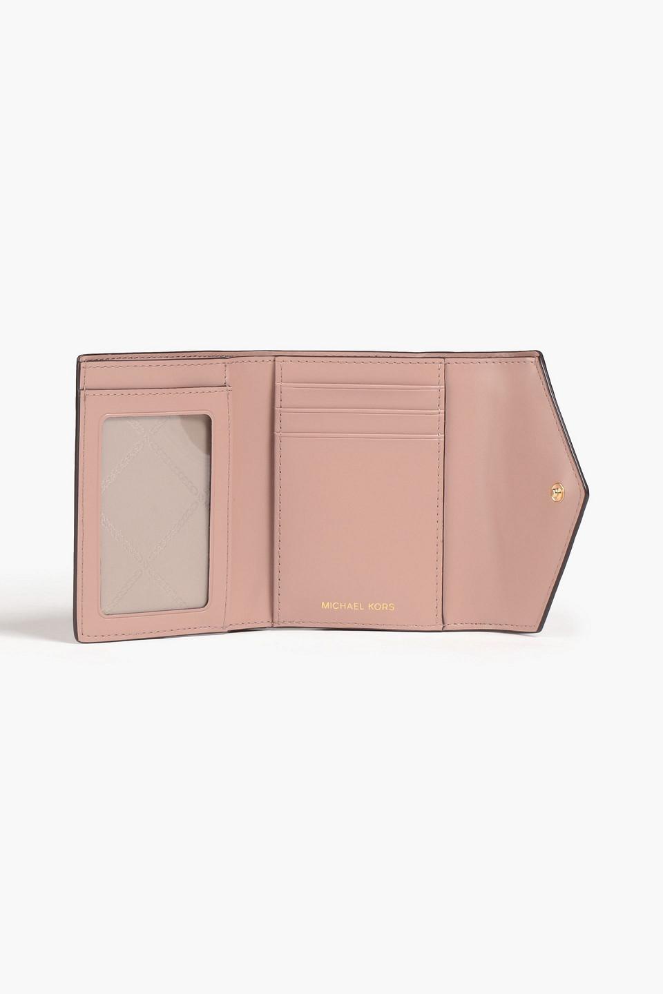 MICHAEL Michael Kors Metallic Logo print Faux Textured leather Wallet in Pink Lyst UK