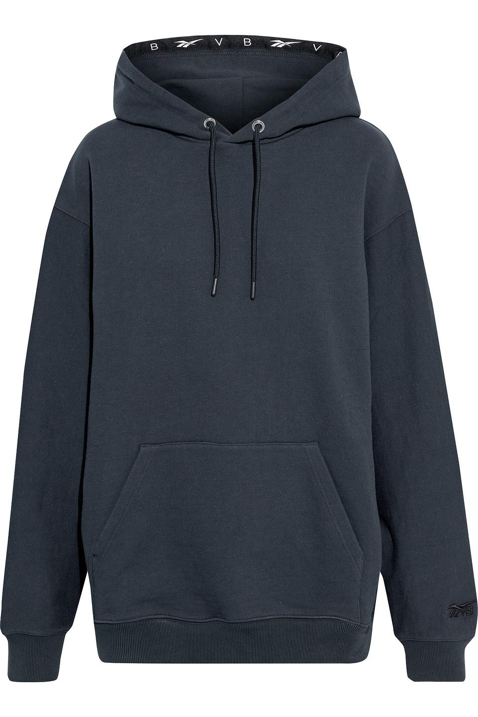 Reebok X Victoria Beckham Oversized French Cotton-terry Hoodie Midnight Blue - Lyst