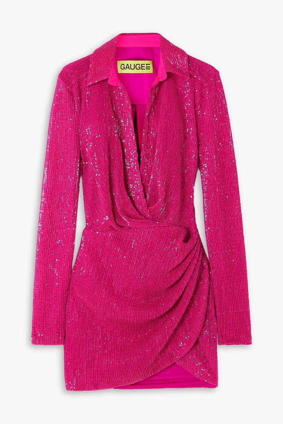 open lace back dress Gauge81 Women's Naha Silk Minidress - Hot Pink