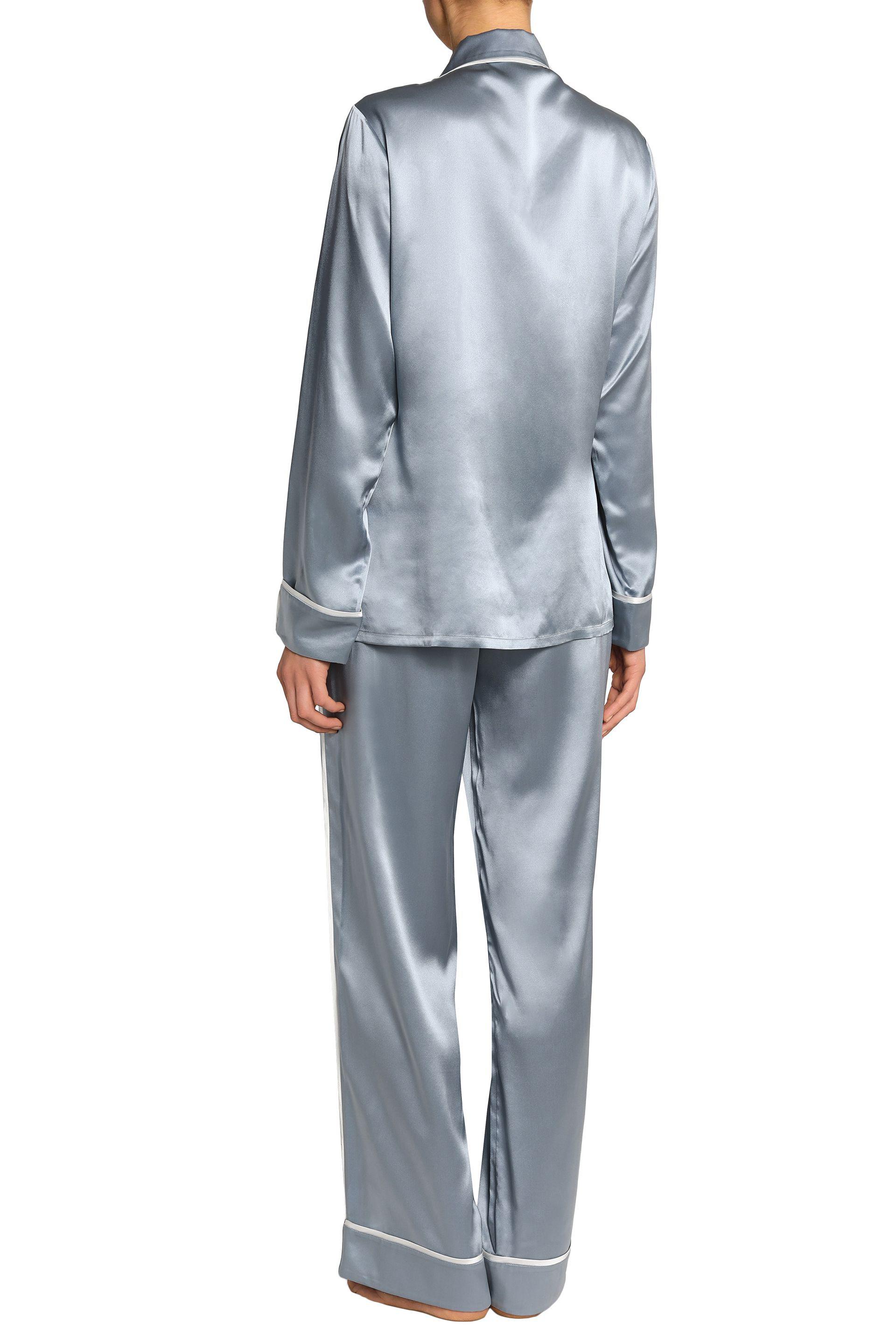 baby blue silk pajamas