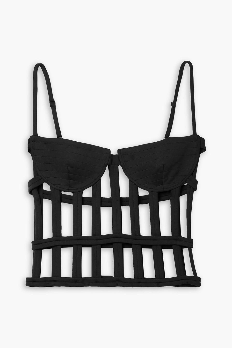 Scuba-Jersey Gathered Bistier Top