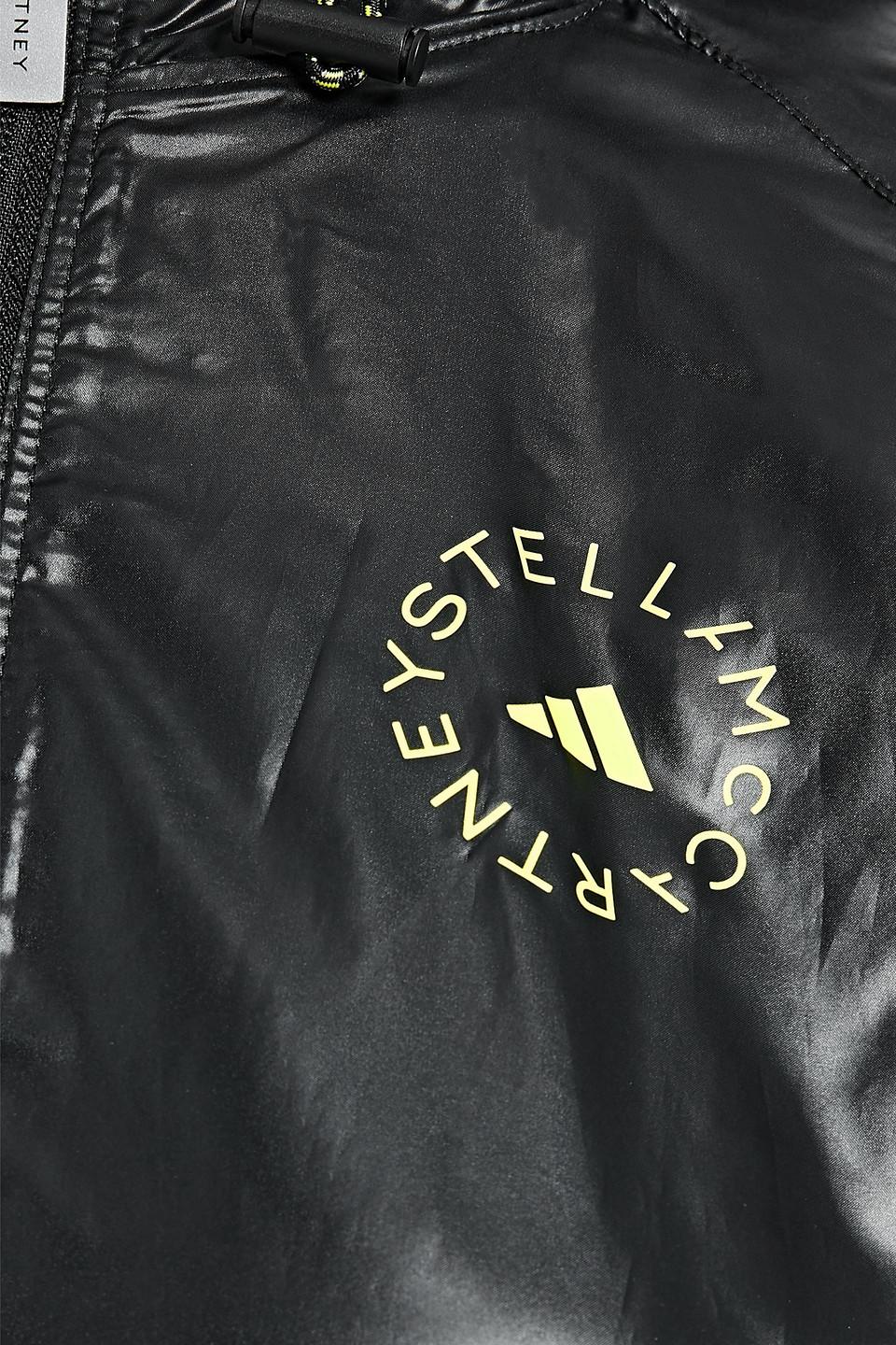 adidas By Stella McCartney Logo-print Coated Shell Hooded Track Jacket in  Black | Lyst