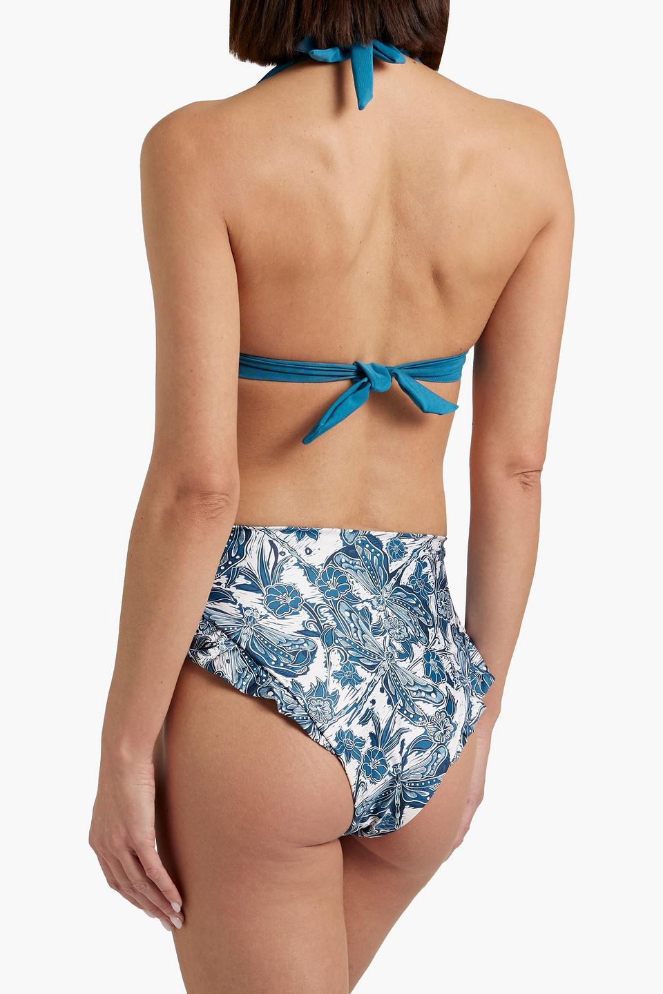 ZIMMERMANN Paisley-print high-rise bikini briefs