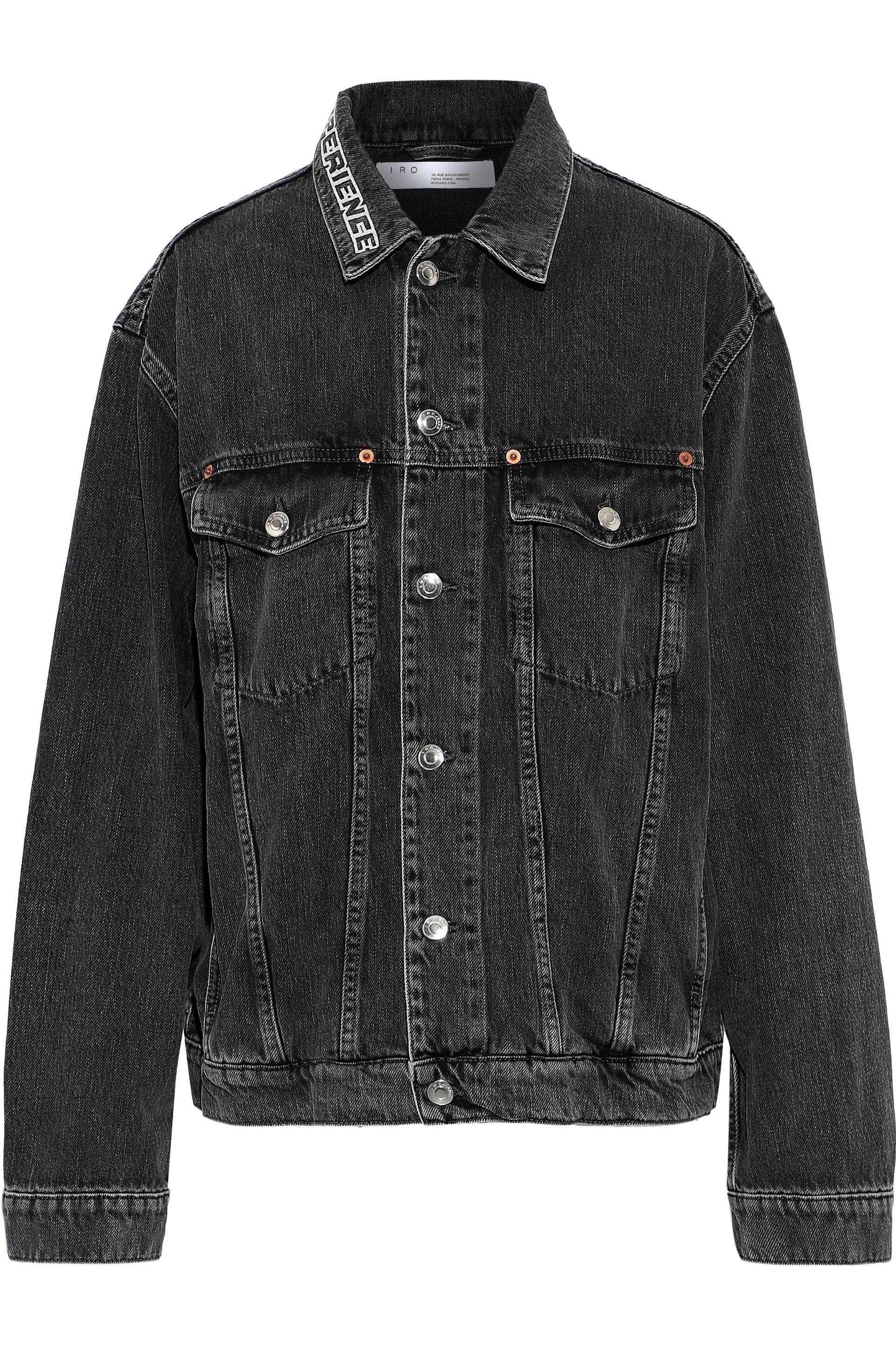 IRO Pursuit Embroidered Denim Jacket Dark Denim in Blue - Lyst
