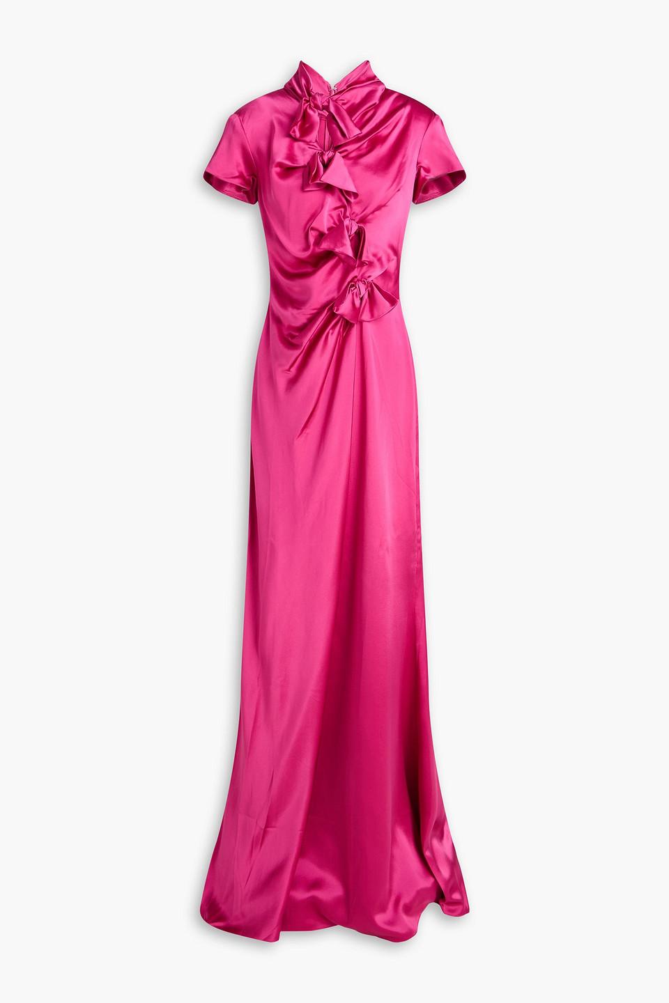 pink saloni bow dress Saloni London