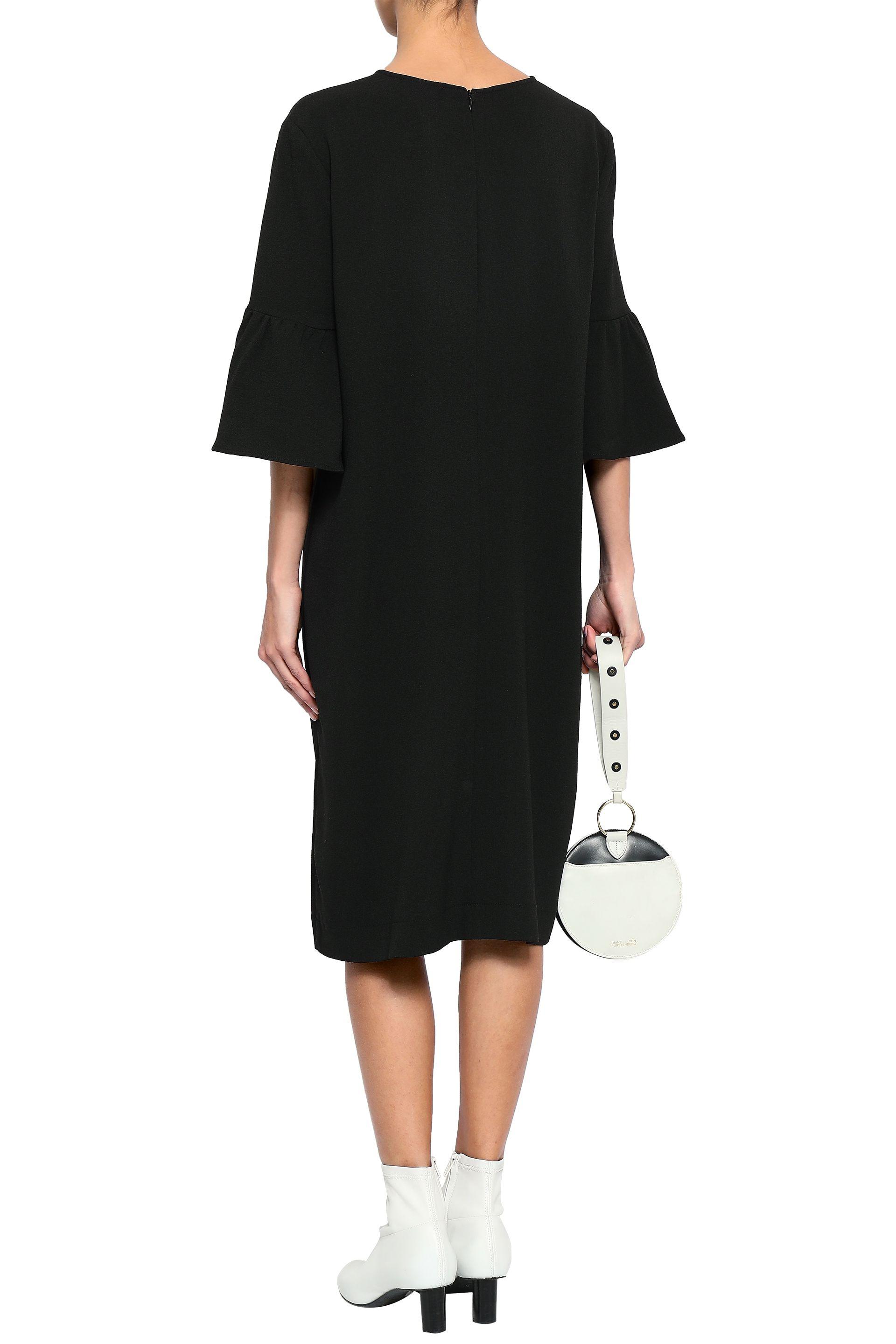 ganni emory crepe wrap dress