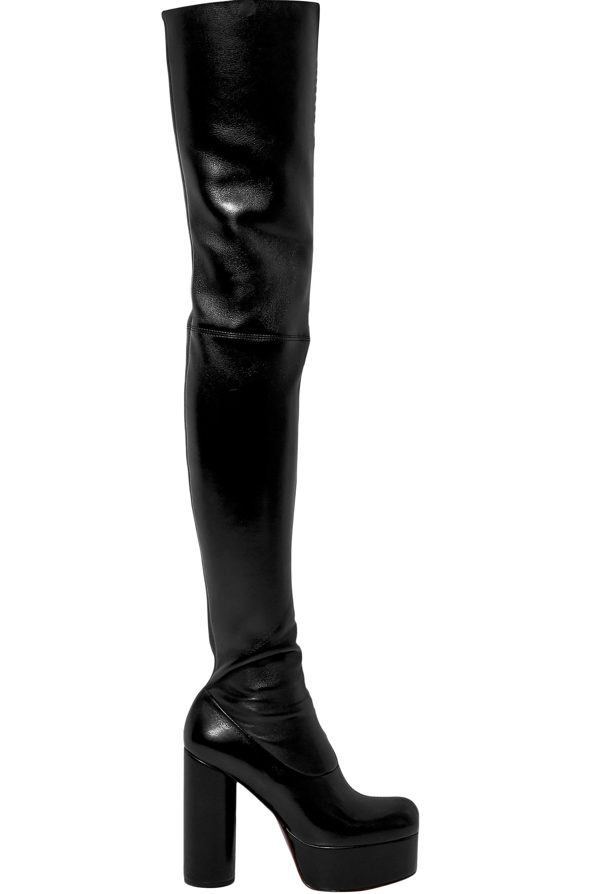 Vetements Leather Platform Thigh Boots Black | Lyst