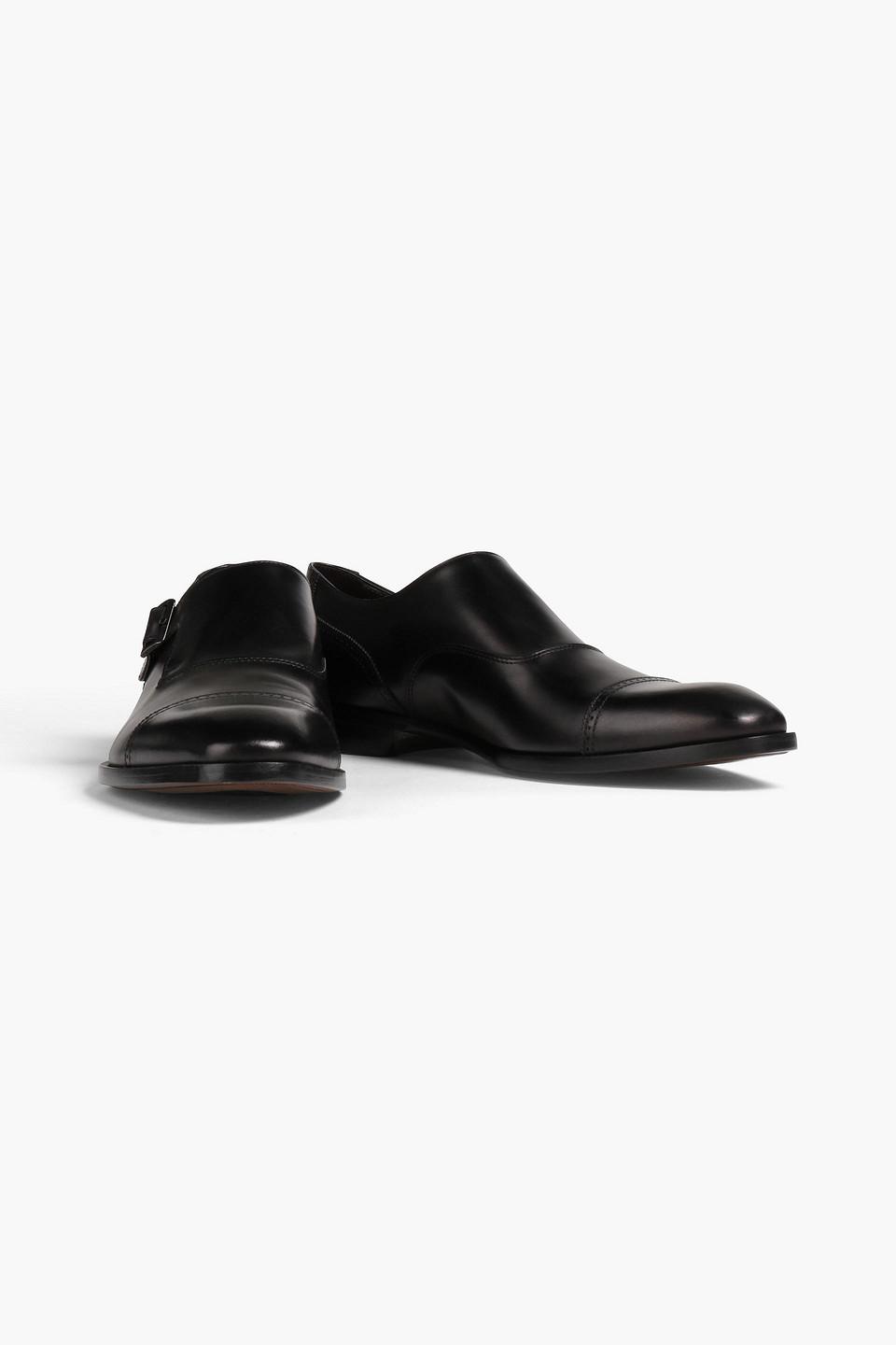 Canali Leather Monk strap Shoes in Black for Men Lyst