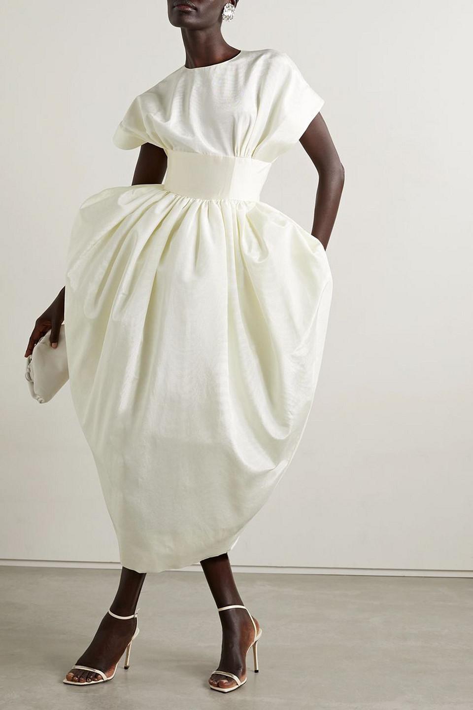 white cutout maxi dress Strapless Cutout Maxi Dress – SNIDEL